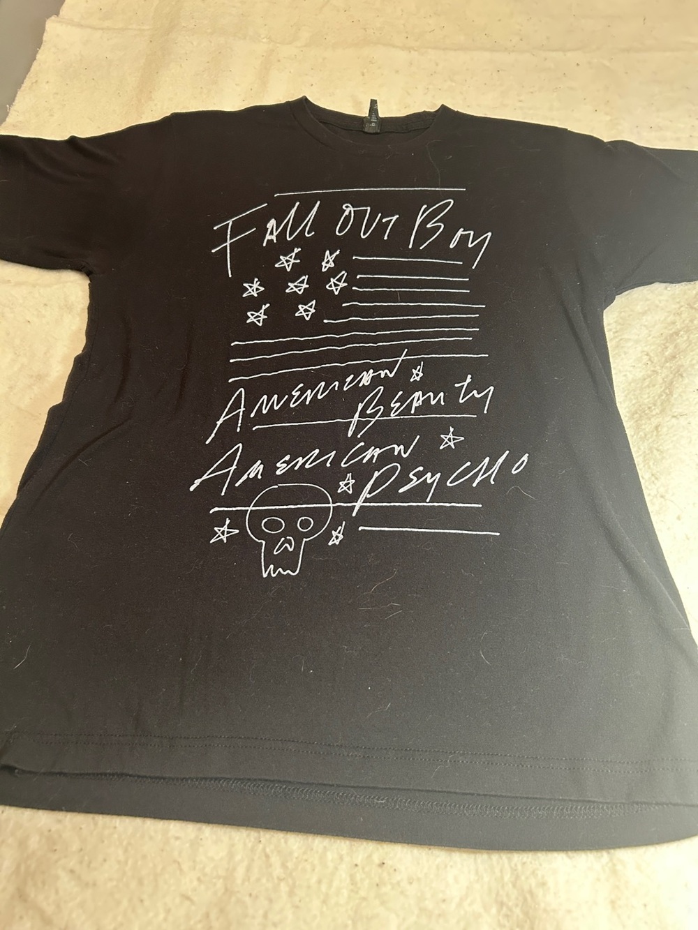 Black Fall Out Boy, Graphic Band Tee - American Beauty American Psycho